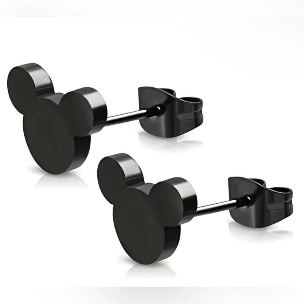 🆕 Pick 3/$15 🎉 Disney Mouse Inspired Glossy Black Stud Earrings - Picture 2 of 7
